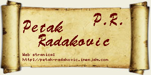 Petak Radaković vizit kartica